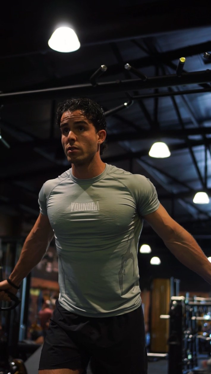 Nacho Matallín durante un entrenamiento en el gimnasio